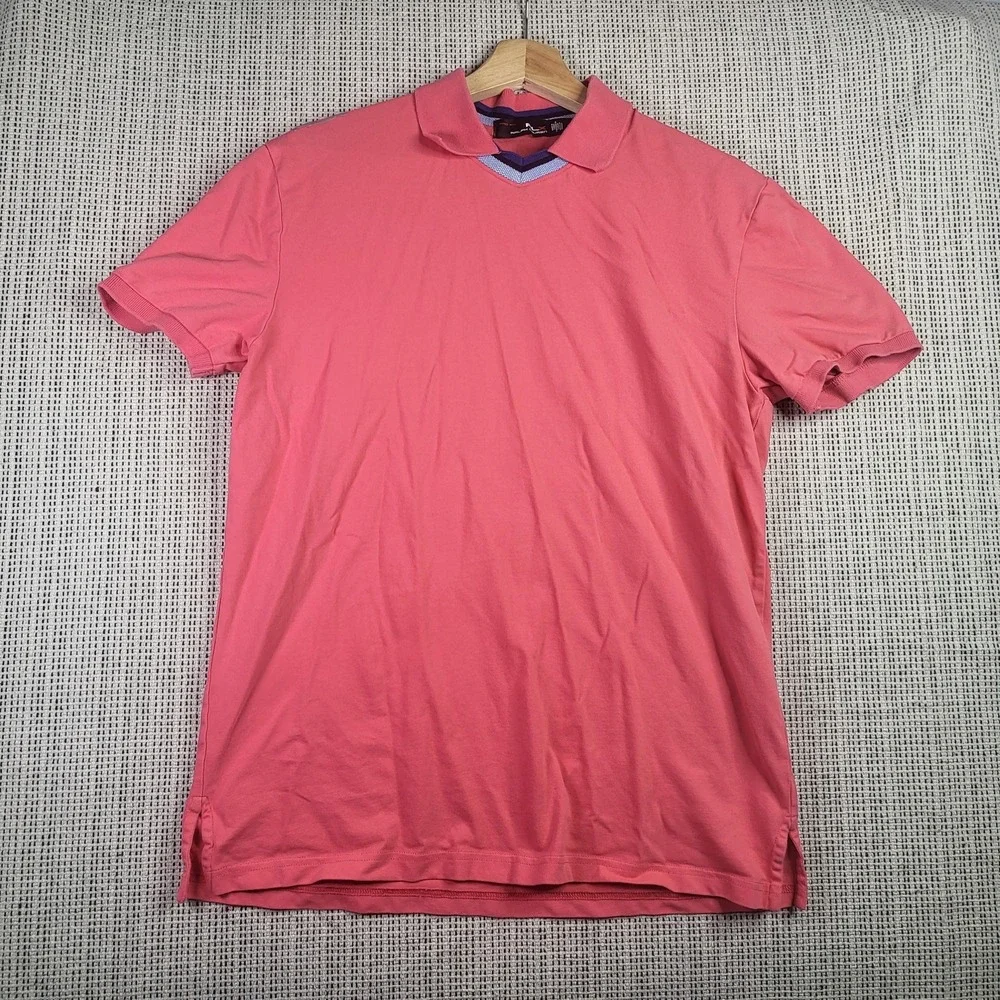 Ralph Lauren RLX Polo‎ Shirt Mens Medium Pink Pro Fit Golf Athletic Performance